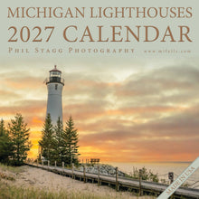 Load image into Gallery viewer, 2027 MICHIGAN LIGHTHOUSES - 13 month Wall Calendar (12"x12")