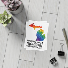 Load image into Gallery viewer, Wishing You a Michigan-Sized Birthday | Michigan Map | Home State Greeting Card