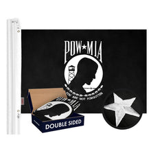 Load image into Gallery viewer, POW|MIA Flag 210D Embroidered Polyester 2x3 Ft - Double Sided 2ply