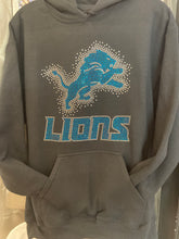 Load image into Gallery viewer, Detroit Lions Rhinestone Gildan Hoodie