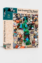 Load image into Gallery viewer, God Created The Beach: Cross 550-Piece Puzzle