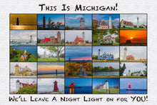 Load image into Gallery viewer, LEAVE A NIGHT LIGHT ON - 4"x6" Michigan Postcard