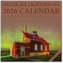 Load image into Gallery viewer, 2026 MICHIGAN LIGHTHOUSES 13 month Wall Calendar (12"x12")