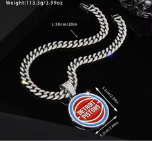 Load image into Gallery viewer, Detroit Pistons Rhinestone Necklace
