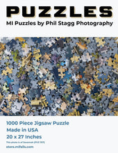 Load image into Gallery viewer, Mackinac Bridge and Freighter - 1000 Piece Jigsaw Puzzle - MI Puzzles by Phil Stagg Photography
