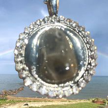 Load image into Gallery viewer, Lake Huron Michigan Rhinestone Petoskey Stone Necklace
