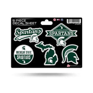 NCAA Michigan State Spartans 5 Piece Decal Sheet