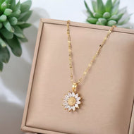 Gold Plated Sunflower Necklace