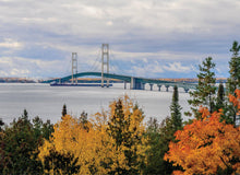 Load image into Gallery viewer, Mackinac Bridge and Freighter - 1000 Piece Jigsaw Puzzle - MI Puzzles by Phil Stagg Photography
