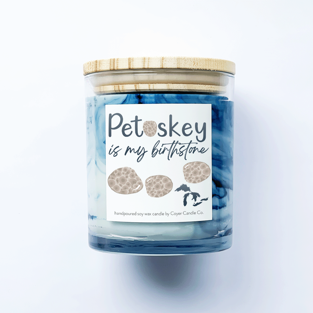 11 oz Candle Jars - Petoskey is My Birthstone