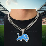 Detroit Lions Rhinestone Necklace
