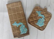 Michigan Potholder & Towel