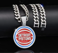 Detroit Pistons Rhinestone Necklace
