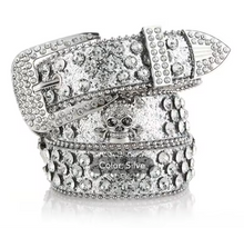 Load image into Gallery viewer, Rhinestone Skull Belt
