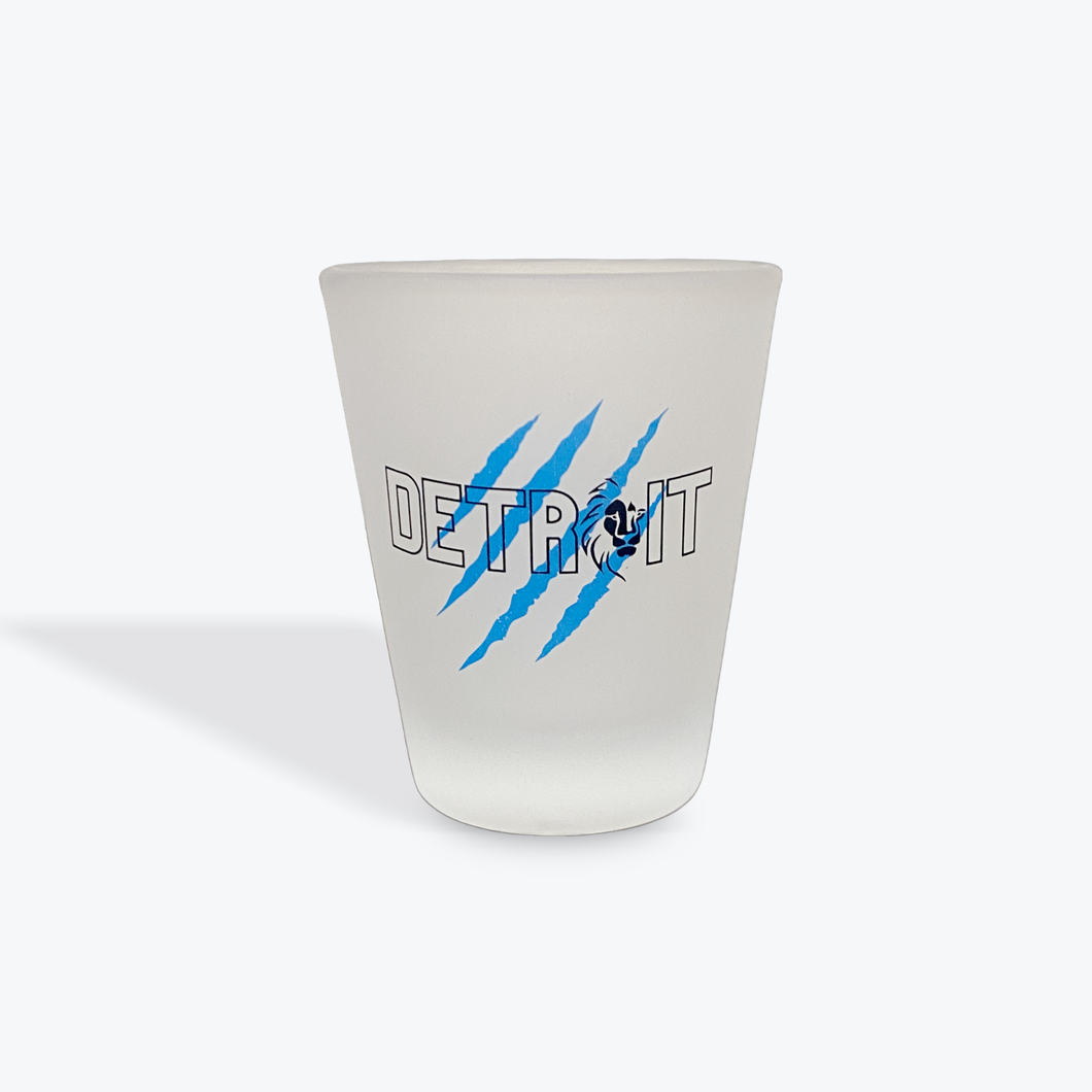 Shot Glass-Frosted- Detroit Claw