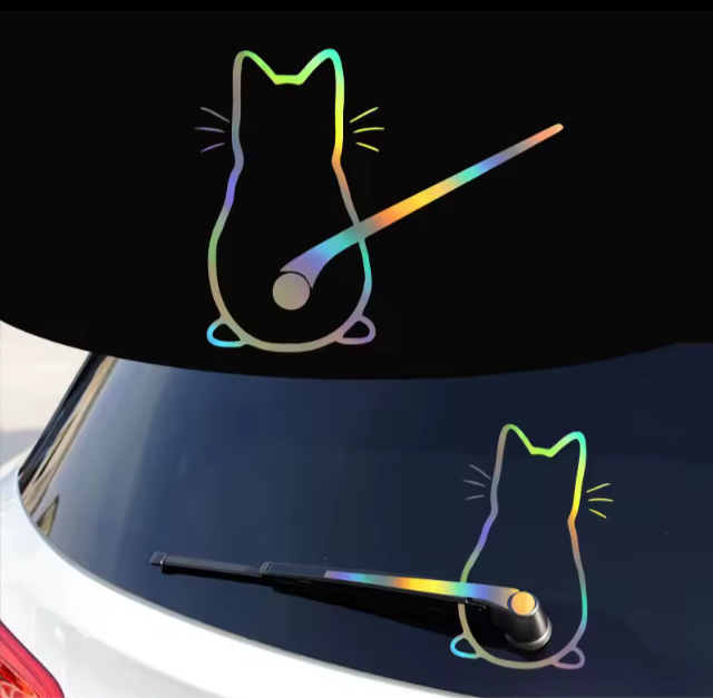 Cat Tail Rear Wiper Blade Car Decal