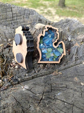 Load image into Gallery viewer, Lower Michigan shaped glass filled Magnet
