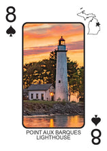Load image into Gallery viewer, LIGHTHOUSES OF MICHIGAN - Playing Cards - Euchre Friendly
