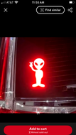 Alien Car Decal Reflective