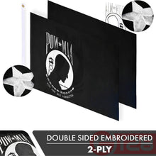 Load image into Gallery viewer, POW|MIA Flag 210D Embroidered Polyester 2x3 Ft - Double Sided 2ply

