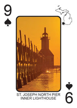 Load image into Gallery viewer, LIGHTHOUSES OF MICHIGAN - Playing Cards - Euchre Friendly
