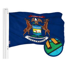 Load image into Gallery viewer, Michigan State Flag | 3x5 Ft | Embroidered 300D Polyester
