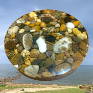 Lake Huron Michigan Petoskey Stone Resin Coaster