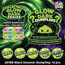 Load image into Gallery viewer, Fun Doh Glow In Dark Mystery Dumpling Squishy Black Basket
