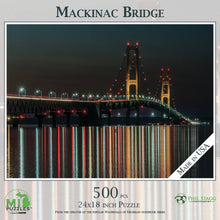 Load image into Gallery viewer, Mackinac Bridge - Night with Lights - 500 Piece Puzzle
