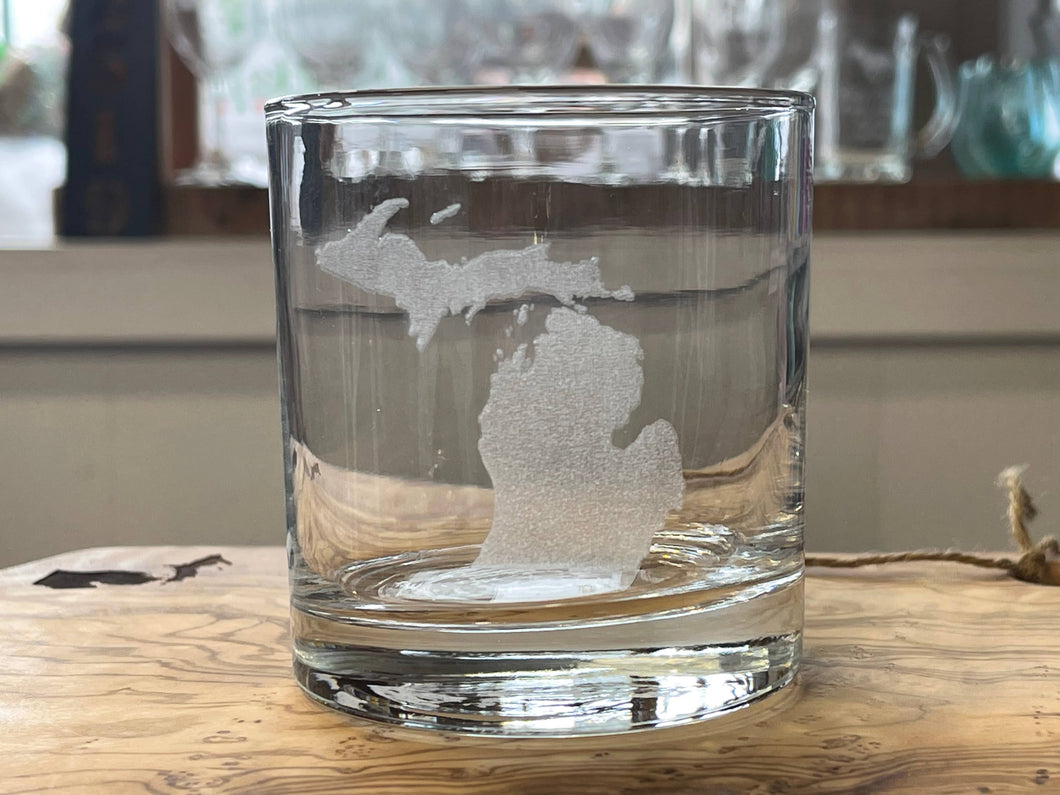 Old Fashioned Heavy Base Rock Glass 10.5 oz Michigan