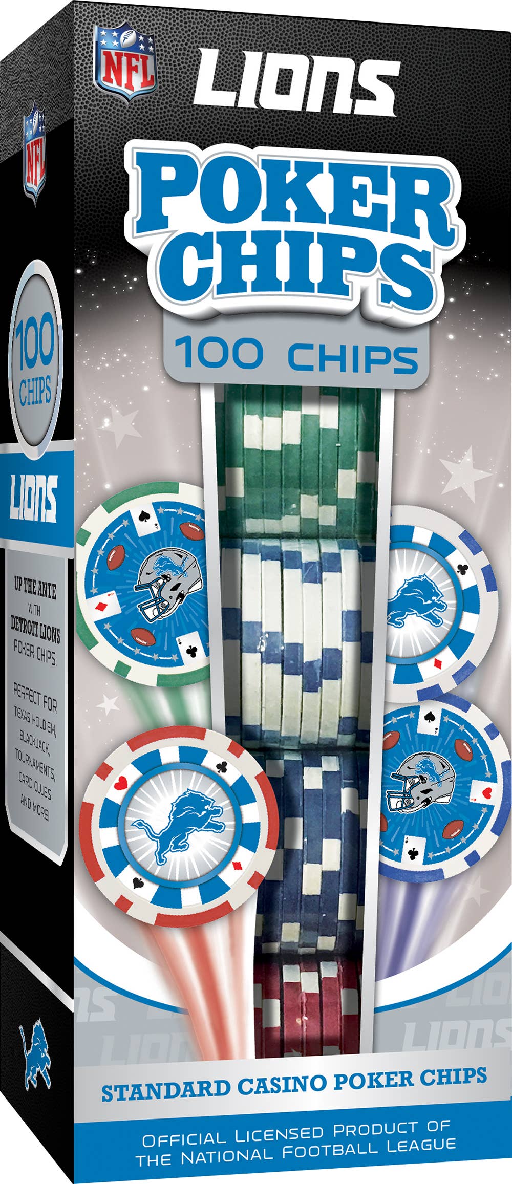 Detroit Lions 100 Piece Poker Chips