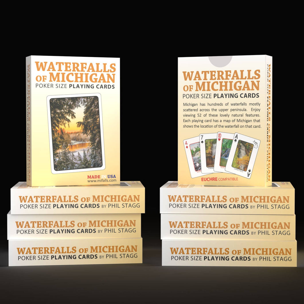 WATERFALLS OF MICHIGAN - Playing Cards - Euchre Friendly