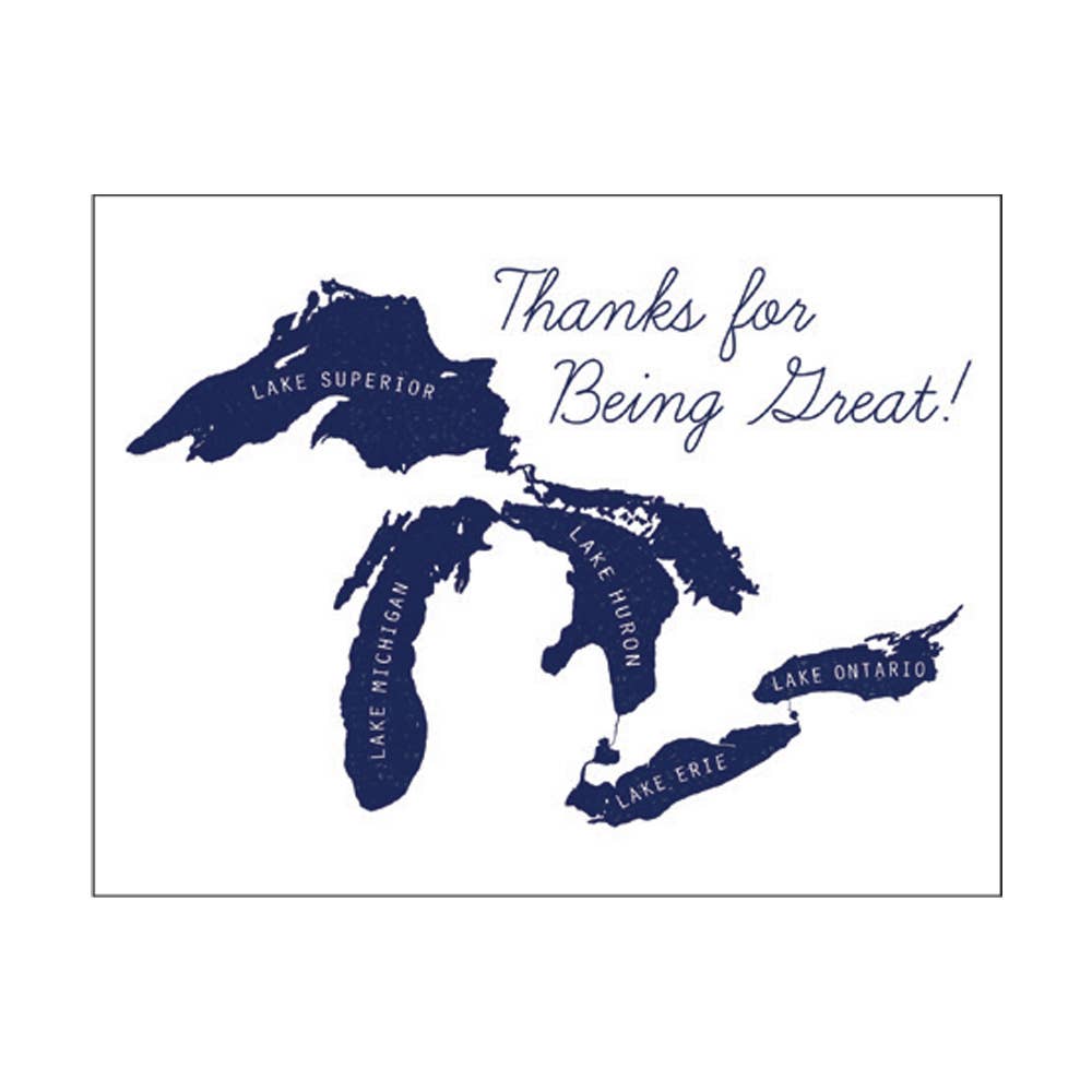 Thanks for Being Great! Great Lakes Letterpress Card