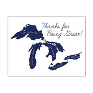 Thanks for Being Great! Great Lakes Letterpress Card