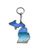 Michigan Watercolor Beach Keychain