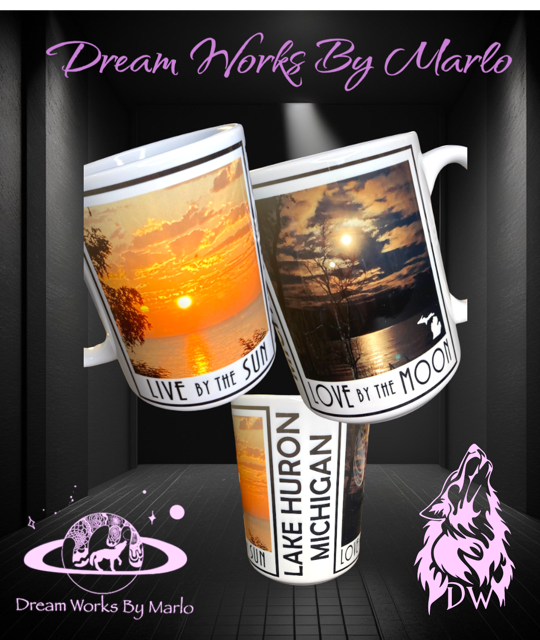 Live By The Sun, Love By The Moon, Lake Huron Michigan Coffee Mug