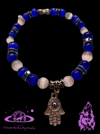 Evil Eye Hamsa Hand Blue Tiger Eye Bracelet - Dream Works By Marlo