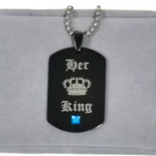 Load image into Gallery viewer, King/Queen Dog Tag Necklaces
