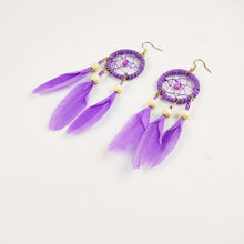 Load image into Gallery viewer, Natural Wood Dream Catcher Earrings - Dream Works By Marlo
