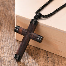 Load image into Gallery viewer, Rosewood Cross Necklace - Dream Works By Marlo

